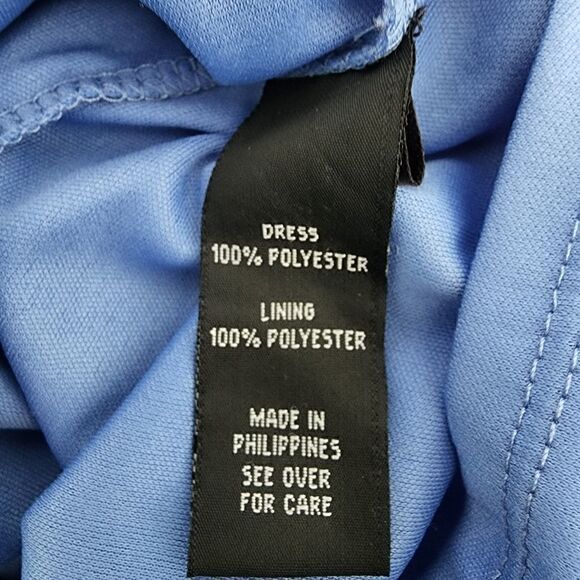 A BYER WOMEN'S BLUE LACE EMBROIDERED SHIFT DRESS OVER CAMI SIZE 8 - Picture 5 of 5